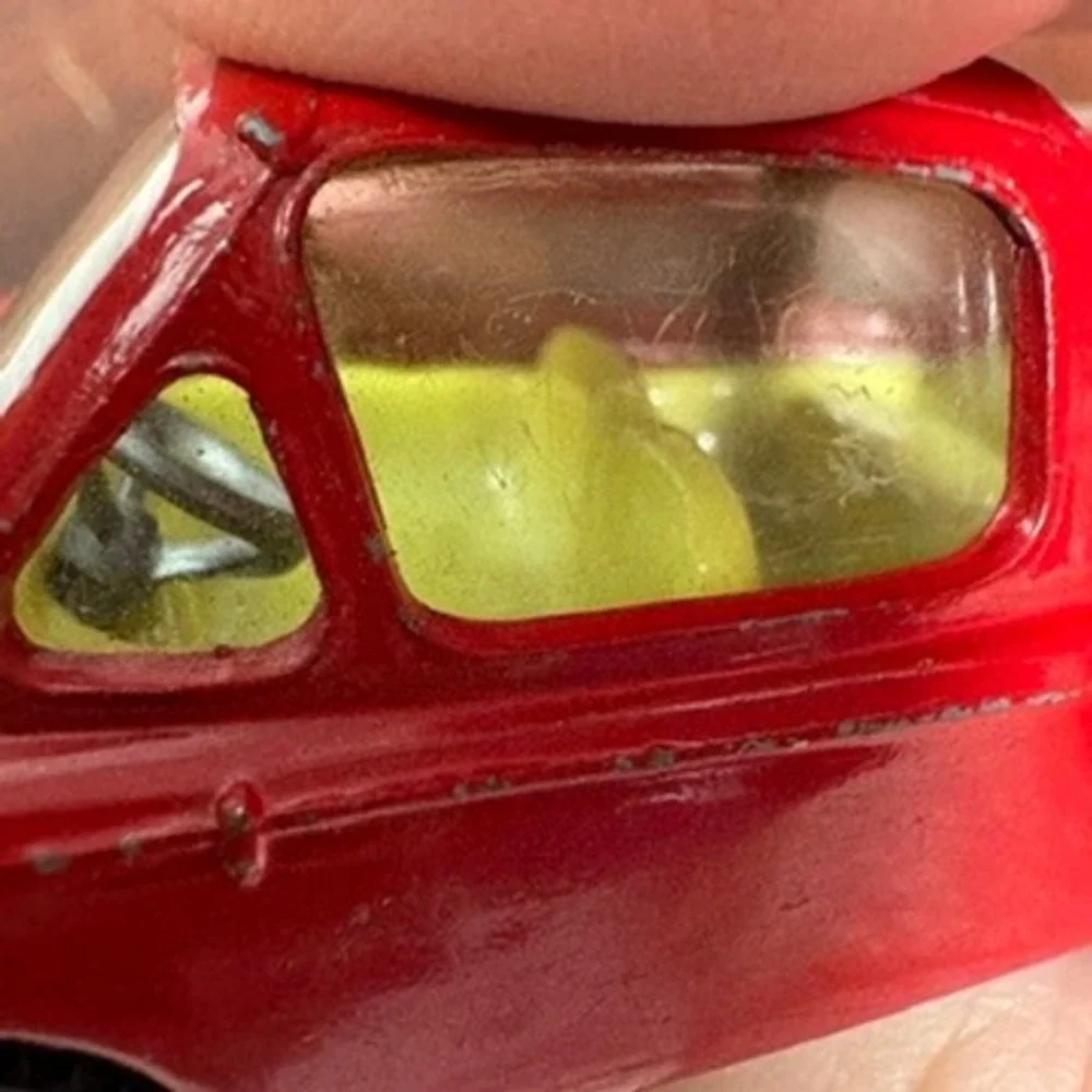Vintage Red Heinkel Kabine Bubble Car Die-Cast Miniature Microcar Toy